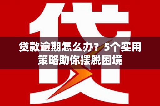 秦淮贷款逾期怎么办？5个实用策略助你摆脱困境