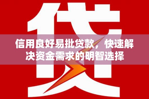 夏县信用良好易批贷款，快速解决资金需求的明智选择