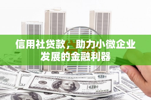 安庆信用社贷款，助力小微企业发展的金融利器