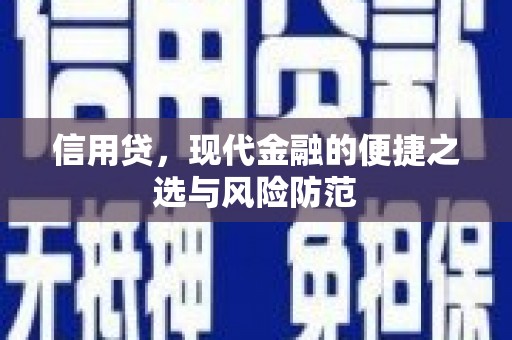 潞城信用贷，现代金融的便捷之选与风险防范